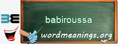 WordMeaning blackboard for babiroussa